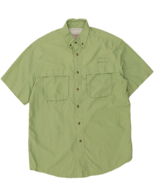 Camisa masculina de manga curta L.L.BEAN nylon verde médio