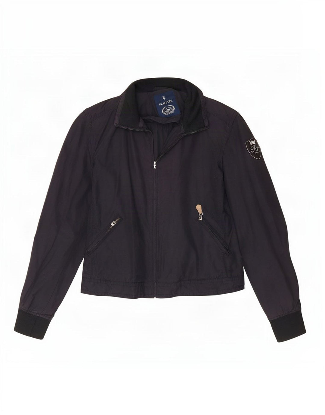 Jaqueta bomber feminina Playlife Reino Unido 16 grande algodão azul marinho