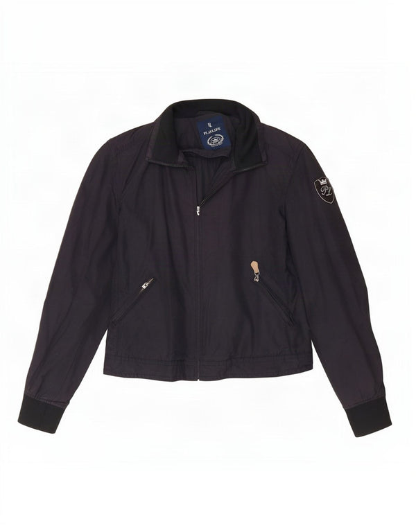 Jaqueta bomber feminina Playlife Reino Unido 16 grande algodão azul marinho
