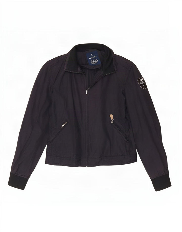 Jaqueta bomber feminina Playlife Reino Unido 16 grande algodão azul marinho