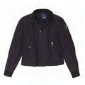 Jaqueta bomber feminina Playlife Reino Unido 16 grande algodão azul marinho