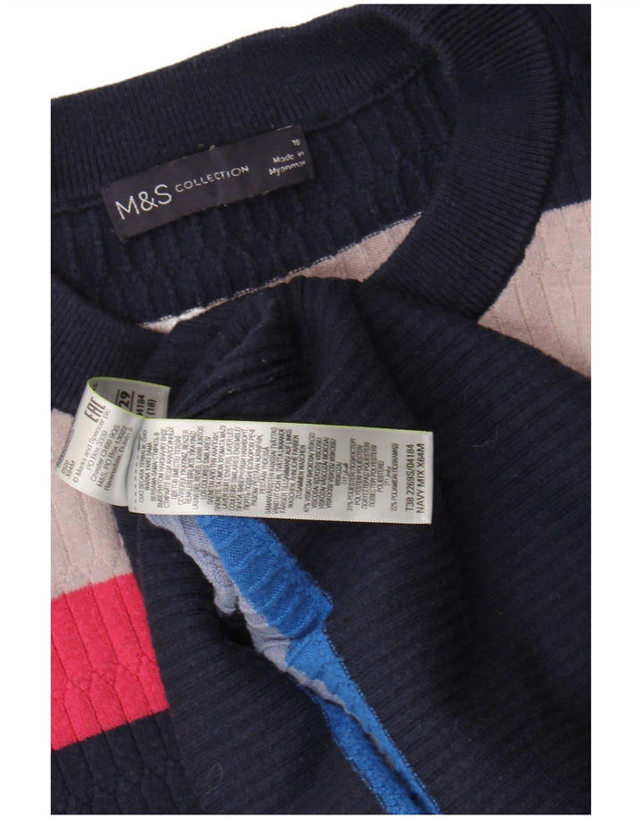 Suéter feminino Marks & Spencer com gola redonda UK 18 XL multicolorido