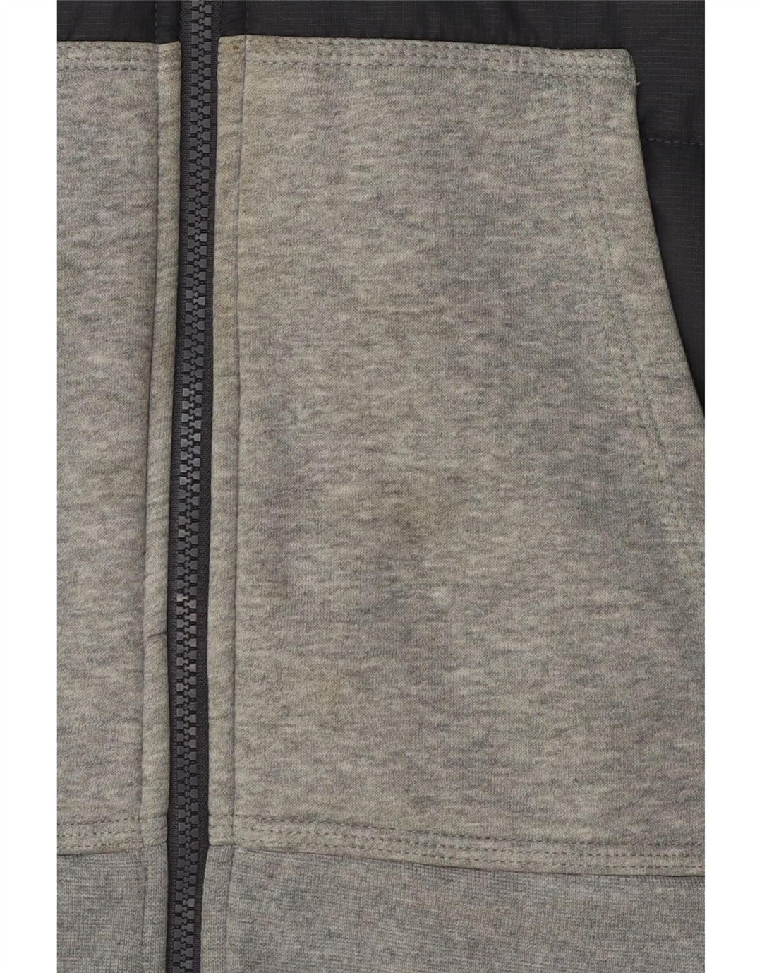 Suéter masculino Nike com capuz e zíper cinza médio algodão colorblock