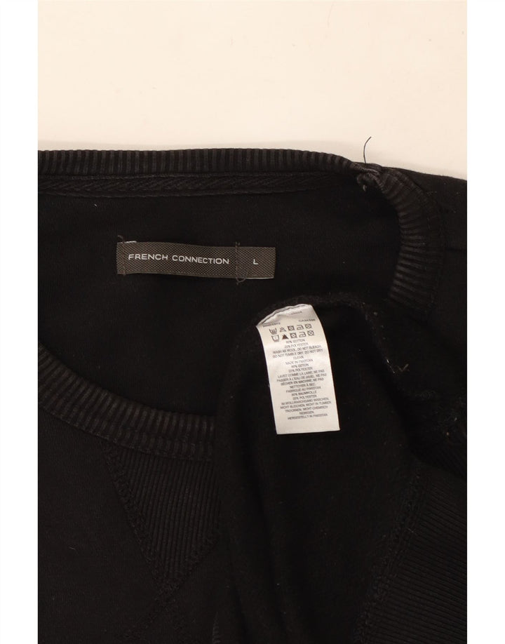 FRENCH CONNECTION moletom masculino jumper grande algodão preto