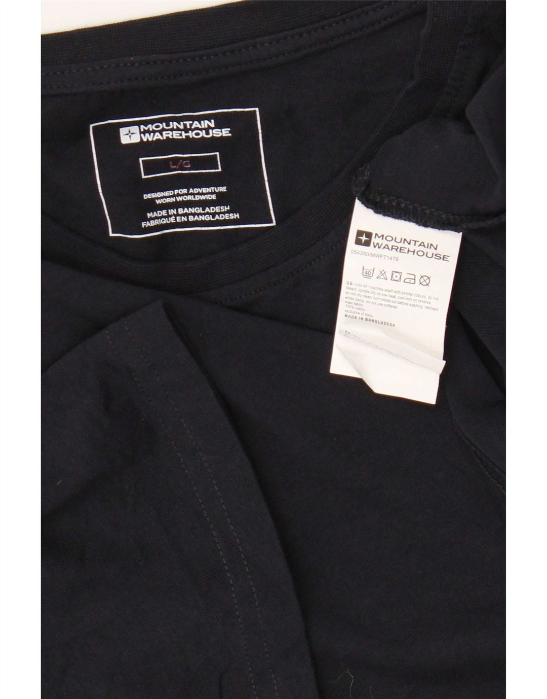Camiseta masculina Mountain Warehouse grande algodão azul marinho