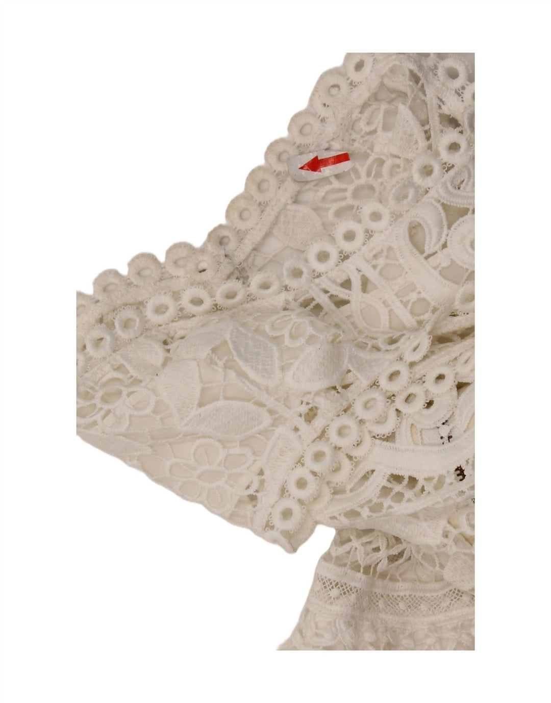 Guess Vestido feminino sem mangas com renda em camadas UK 12 poliéster branco médio