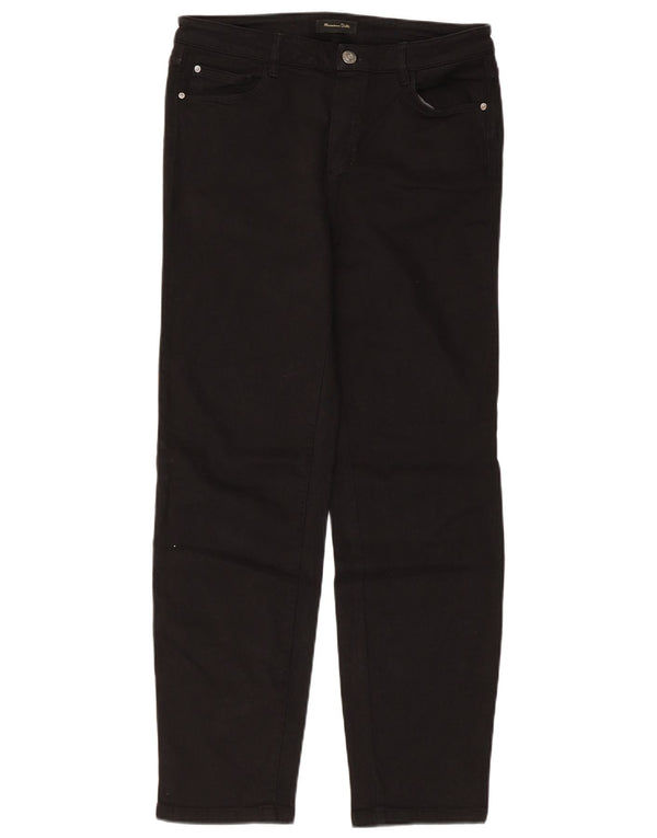 Calça feminina reta casual Massimo Dutti UE 38 pequena W28 L28 preta