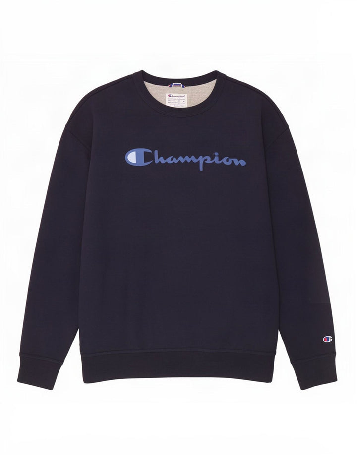 Champion moletom gráfico masculino jumper 2XL algodão azul marinho