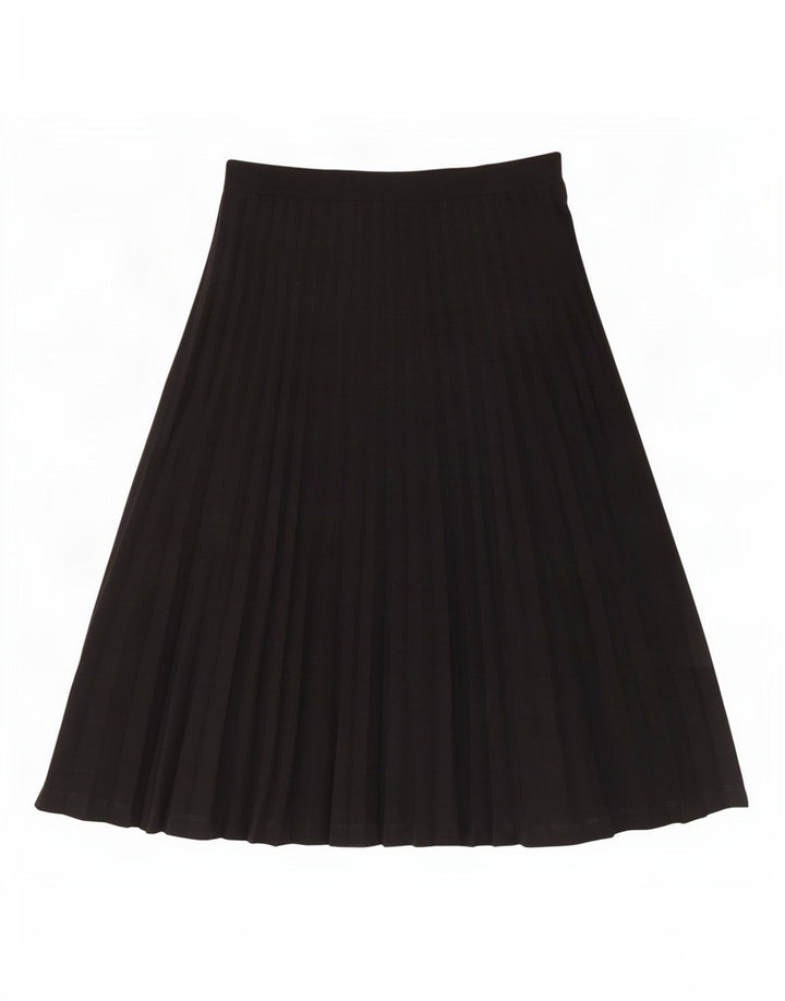 Saia feminina Midi plissada Marks & Spencer Reino Unido 12 Médio W30 Poliéster Preto