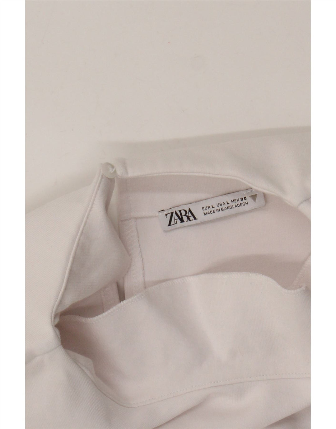 Blusa feminina sem mangas Zara Top UK 14 grande branco