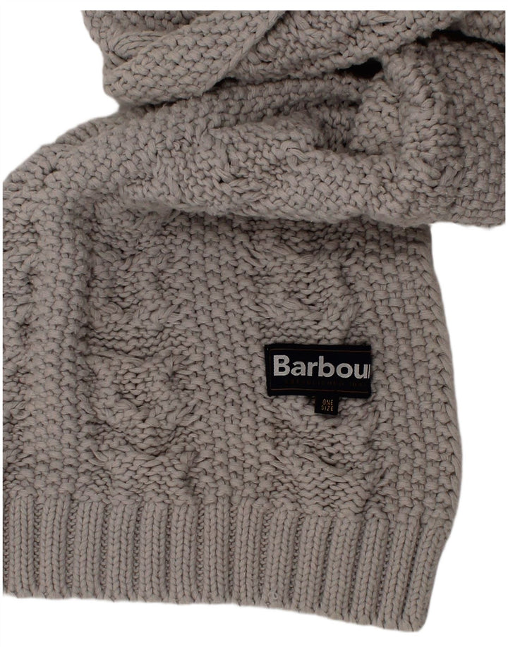 Cachecol feminino Barbour de malha retangular tamanho único cinza