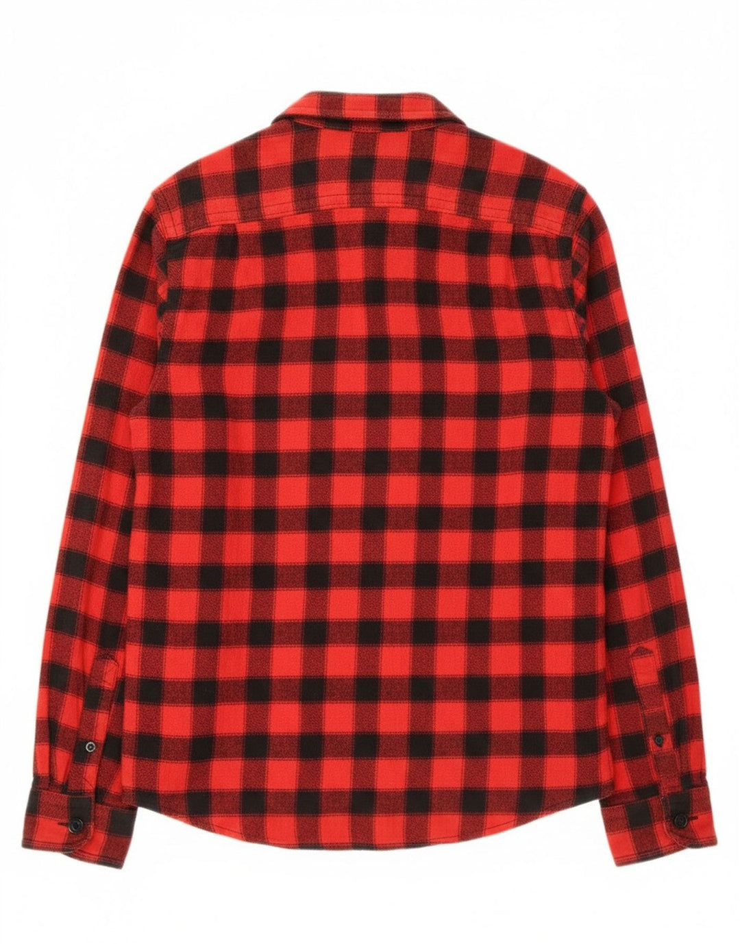 Camisa masculina Superdry Slim Fit de flanela de lenhador médio vermelho algodão guingão