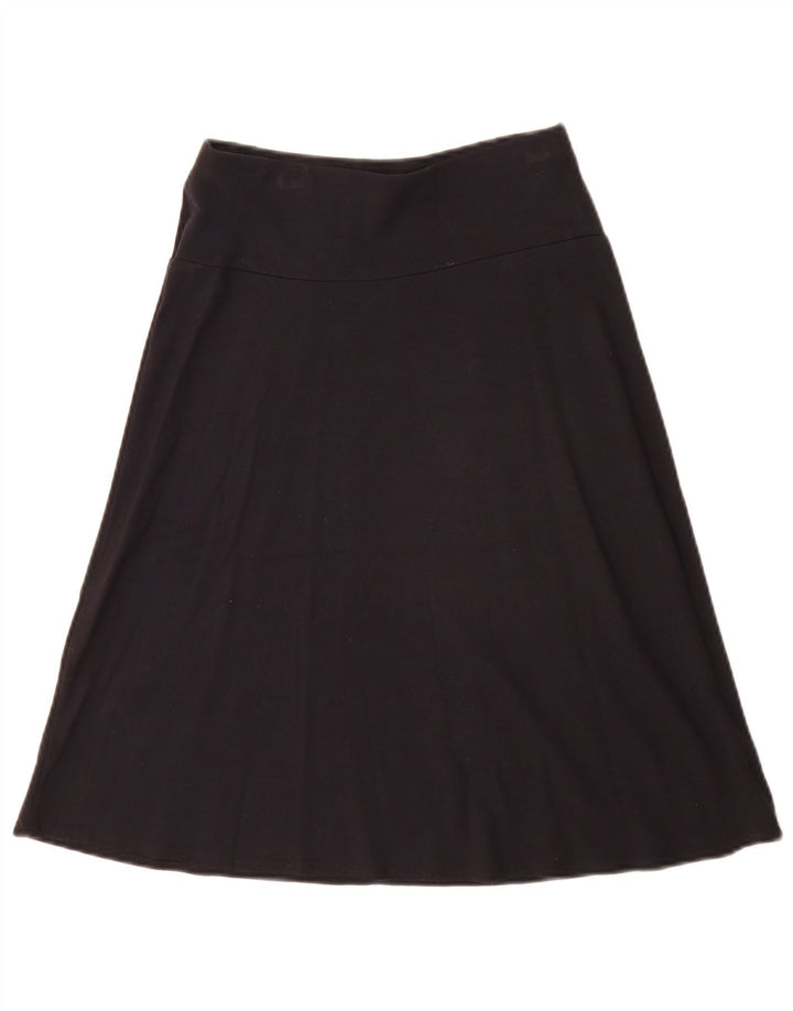 Saia feminina Marks & Spencer A-Line Reino Unido 8 pequena W26 viscose preta
