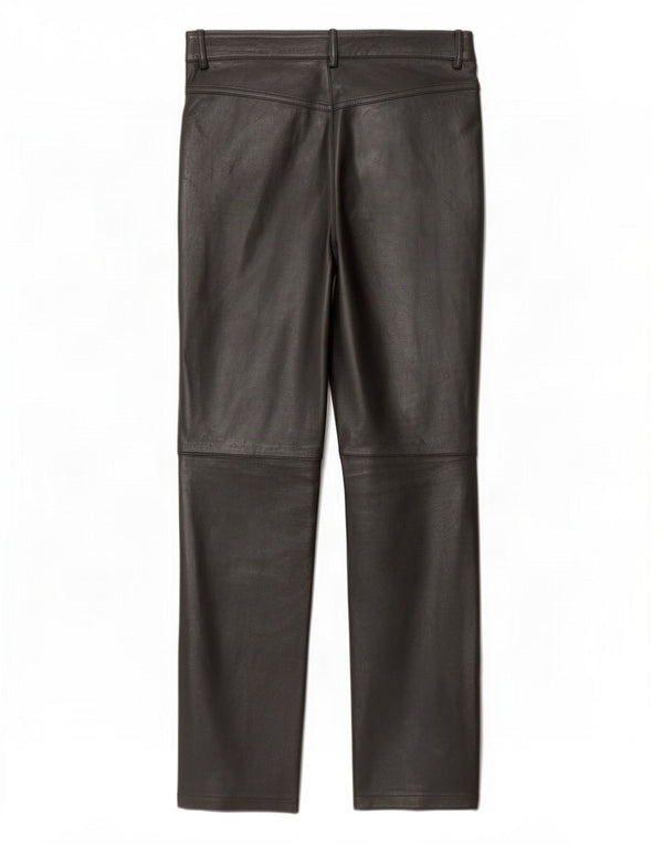 Calça feminina de couro sintético Urban Outfitters Reino Unido 14 médio W30 L29 preta