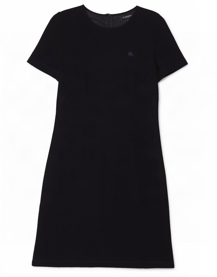 Vestido básico feminino de mangas curtas Burberry IT 42 lã azul marinho médio
