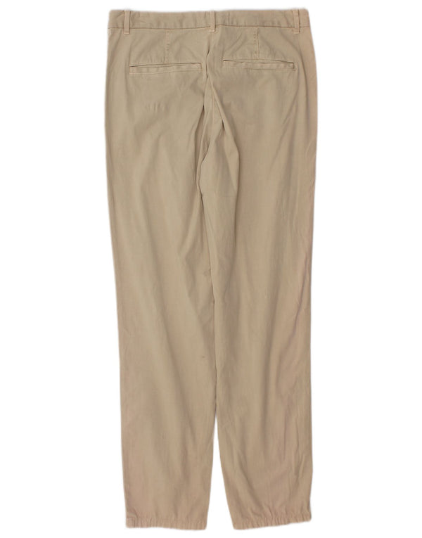 Calça chino reta feminina Marks & Spencer UK 8 pequena W28 L29 bege