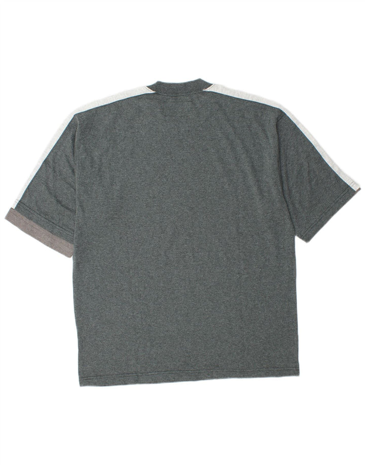 Suéter masculino Diadora com gola redonda e gola redonda cinza médio