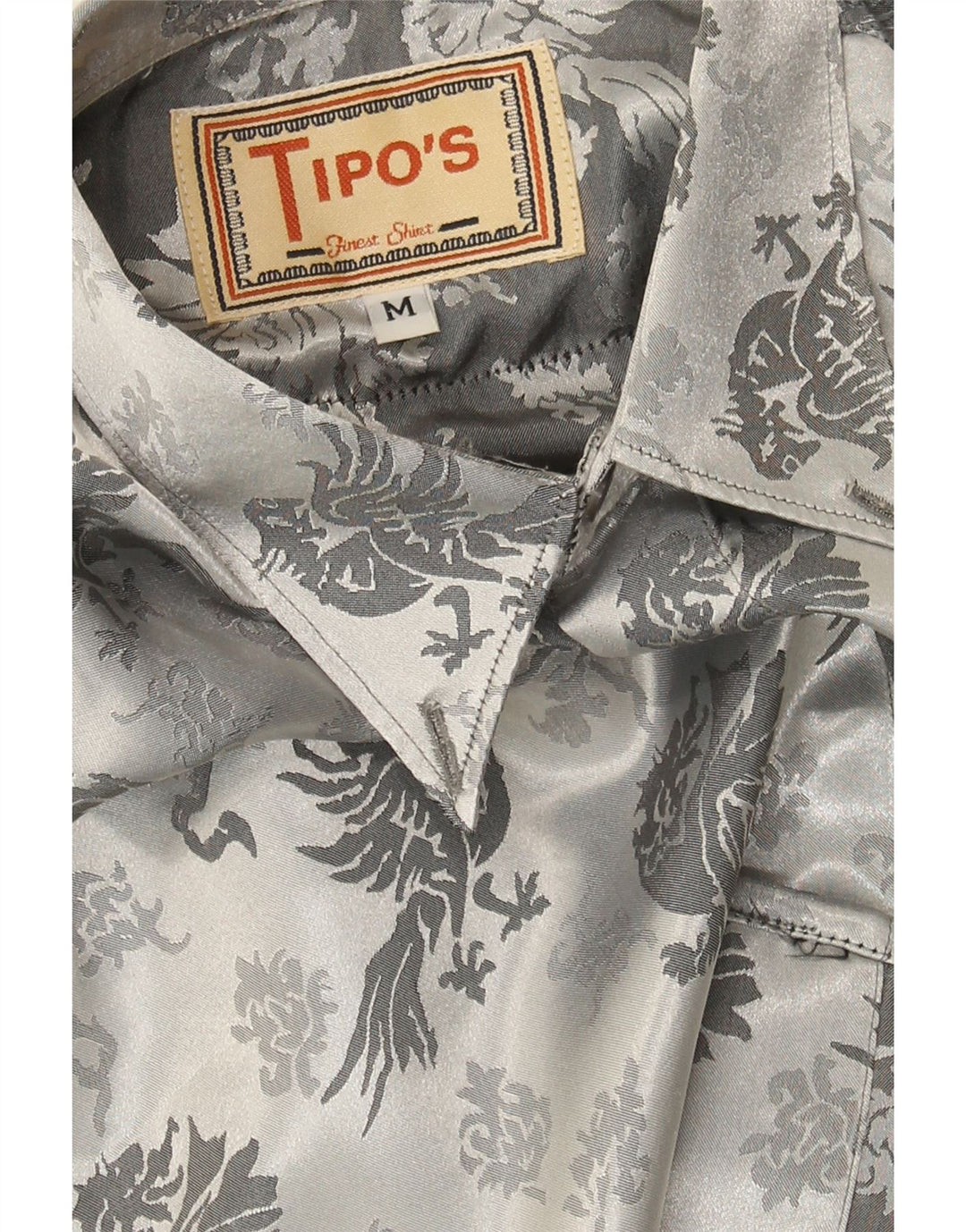 Camisa masculina com padrão abstrato TIPO'S cinza médio