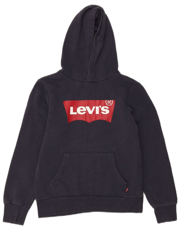 Suéter com capuz gráfico LEVI'S Boys 11-12 anos azul marinho algodão