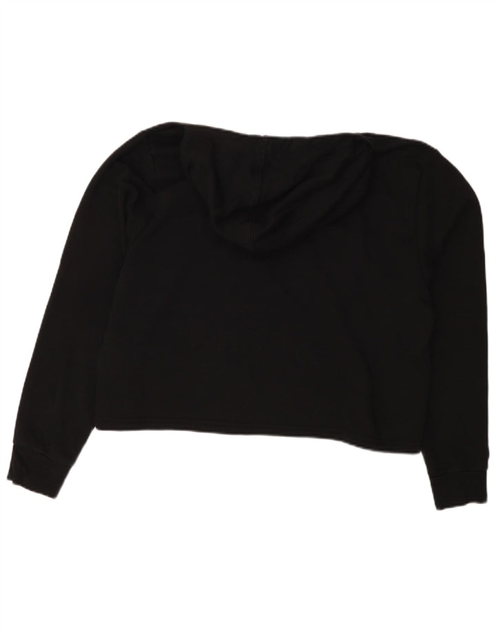 Suéter PUMA feminino oversized crop com capuz UK 14 médio preto colorblock