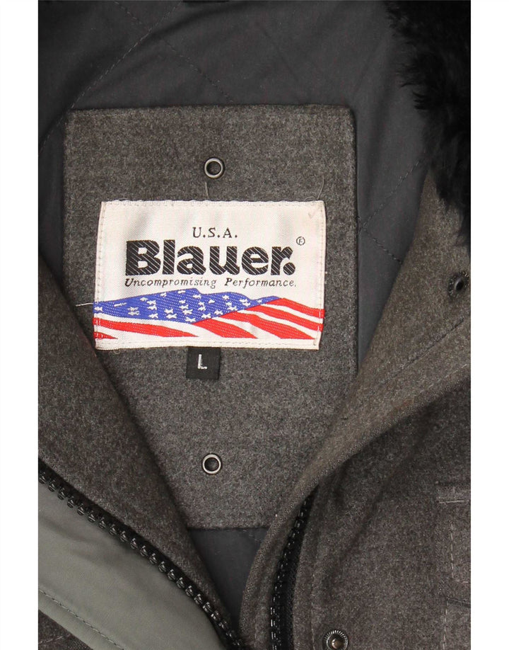 Casaco blusão feminino Blauer UK 16 poliéster cinza grande