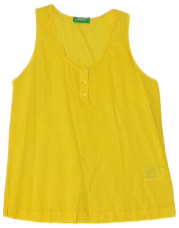 Blusa feminina sem mangas Benetton UK 6 XS Amarelo Modal