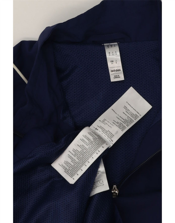 Adidas Mens Italia Graphic Tracksuit Top Jaqueta Pequena Azul Marinho Poliéster