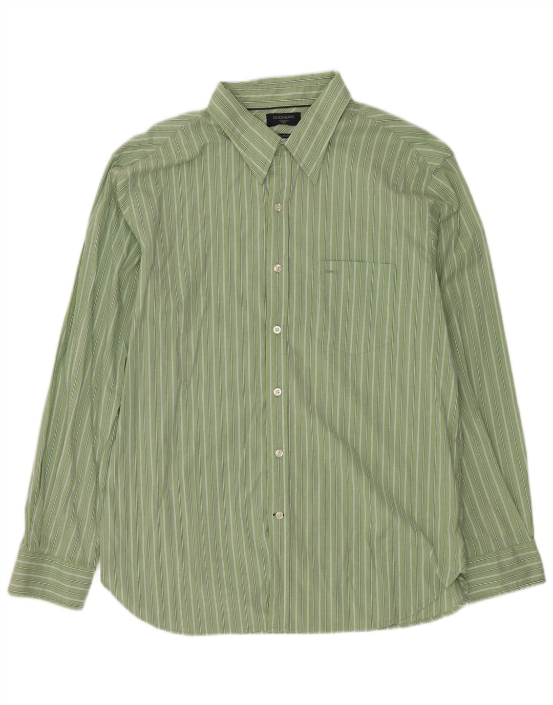 Camisa masculina DOCKERS XL listrada verde algodão