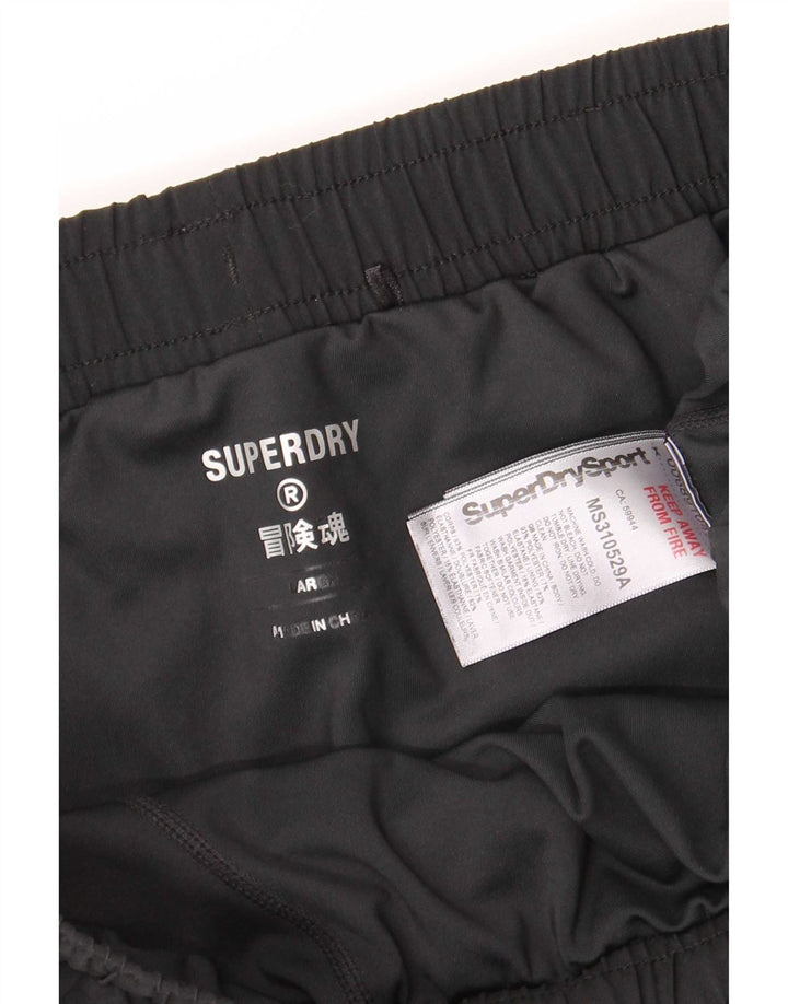 Shorts esportivos femininos Superdry UK 16 grande poliéster preto
