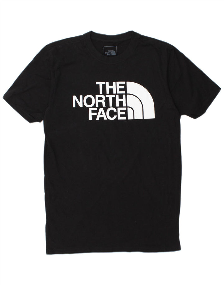 Camiseta gráfica masculina The North Face, top pequeno de algodão preto