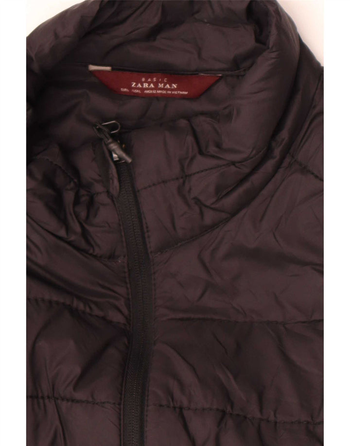 Colete acolchoado masculino Zara UK 40 grande preto