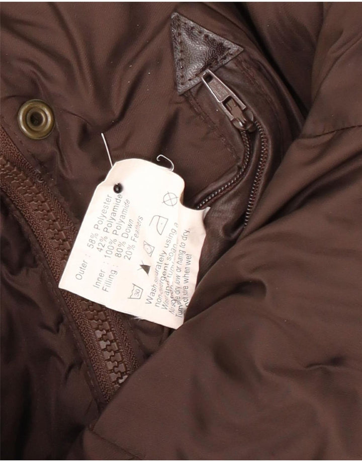 Jaqueta acolchoada feminina Barbour UK 12 poliéster marrom médio