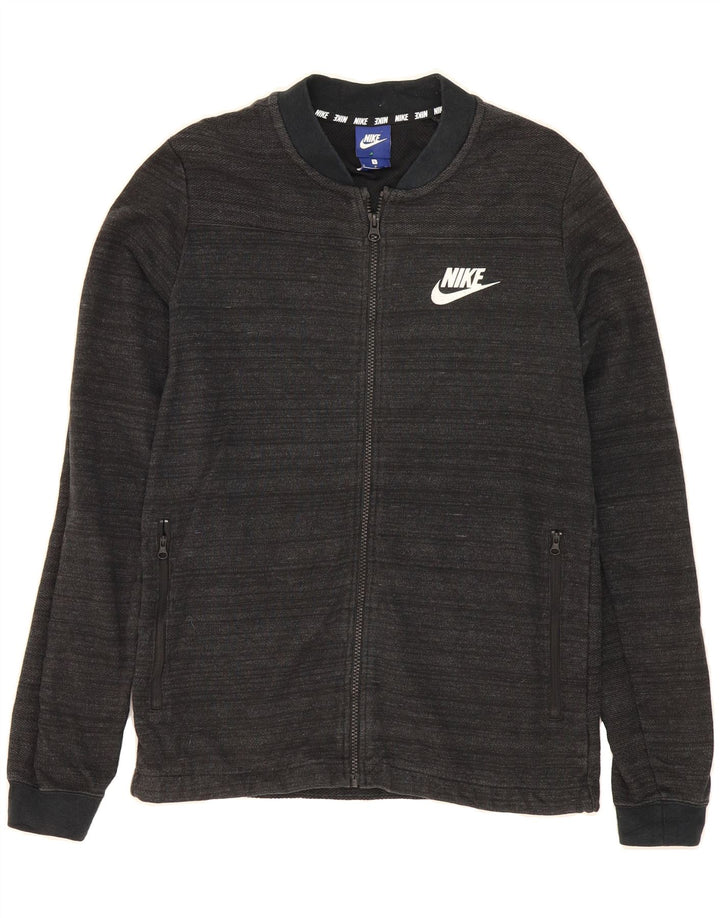 NIKE Mens Tracksuit Top Jacket Small Black Flecked Cotton Vintage Nike and Second-Hand Nike from Messina Hembry 