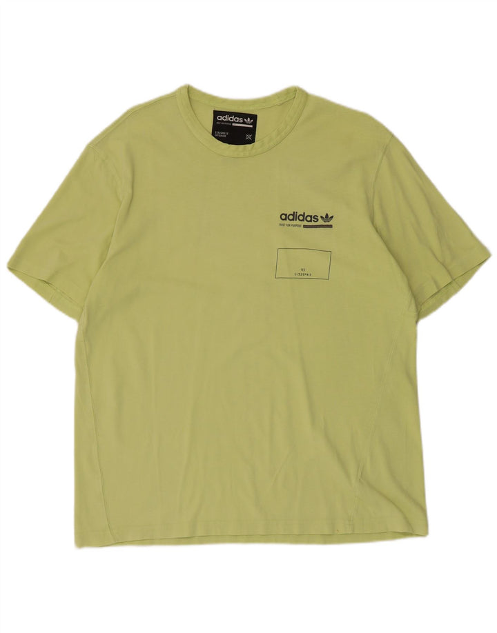 Adidas Mens Camiseta Top Médio Algodão Verde