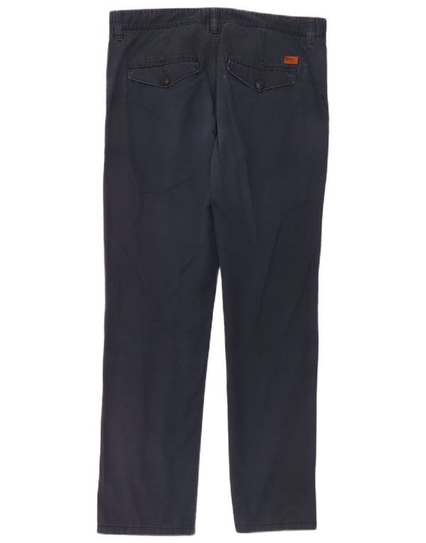 Calças chino retas masculinas Timberland W34 L31 azul marinho