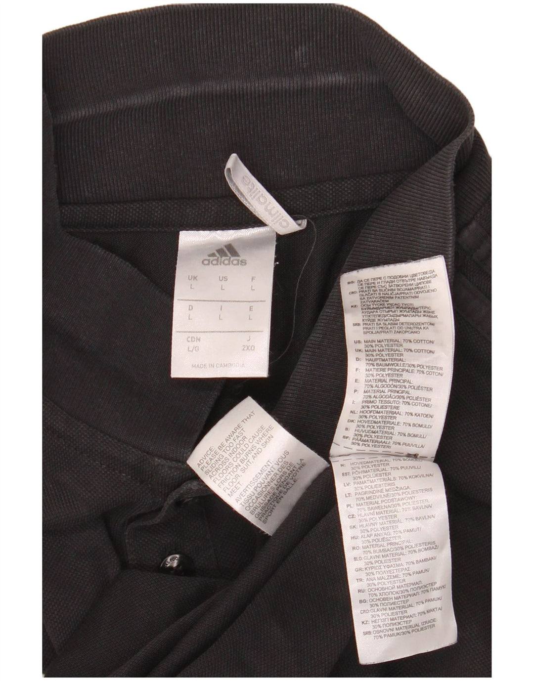 Camisa polo masculina Adidas Climalite grande algodão preto