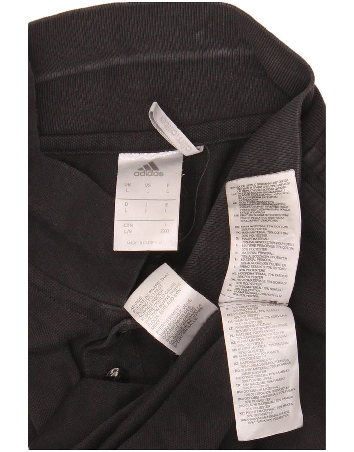 Camisa polo masculina Adidas Climalite grande algodão preto