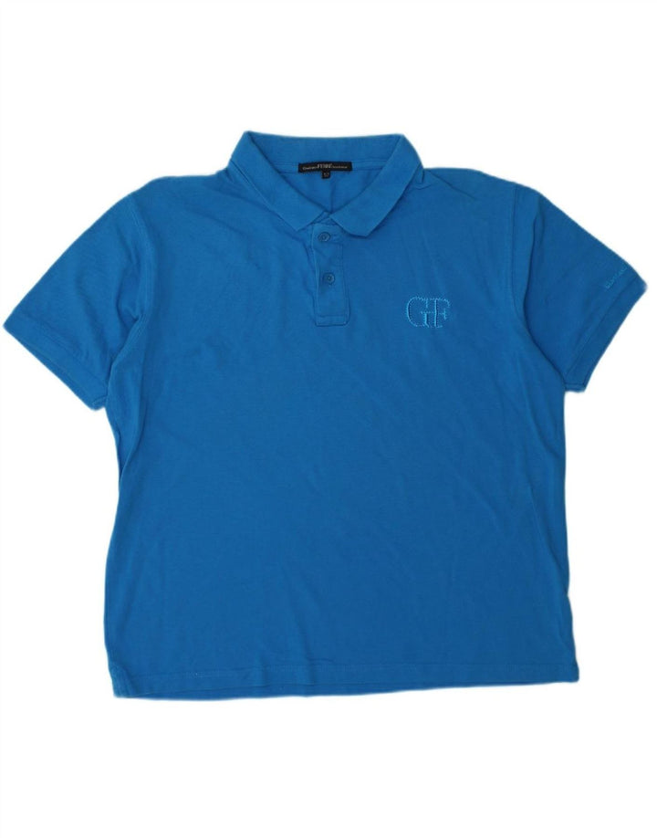 Camisa polo masculina GIANFRANCO FERRE IT 52 grande algodão azul