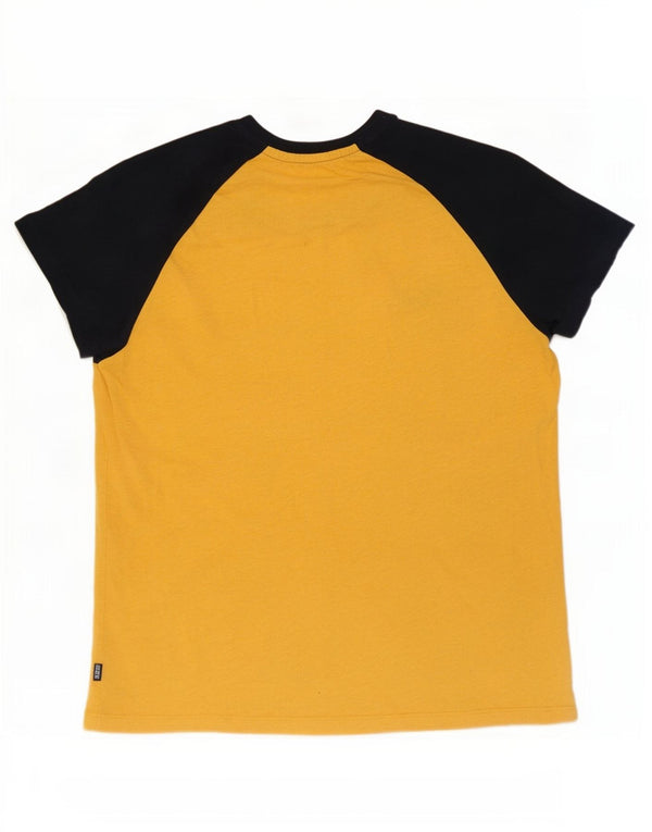 Camiseta masculina Superdry Top grande algodão colorblock amarelo