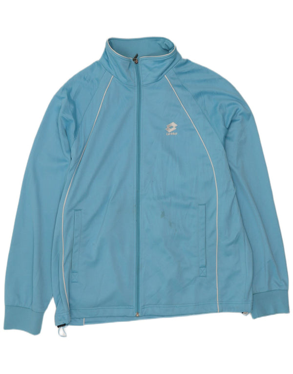 Lotto Mens Tracksuit Top Jacket Large Blue Polyester
