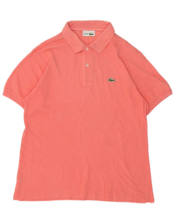 Camisa polo masculina Lacoste tamanho 4 médio algodão rosa