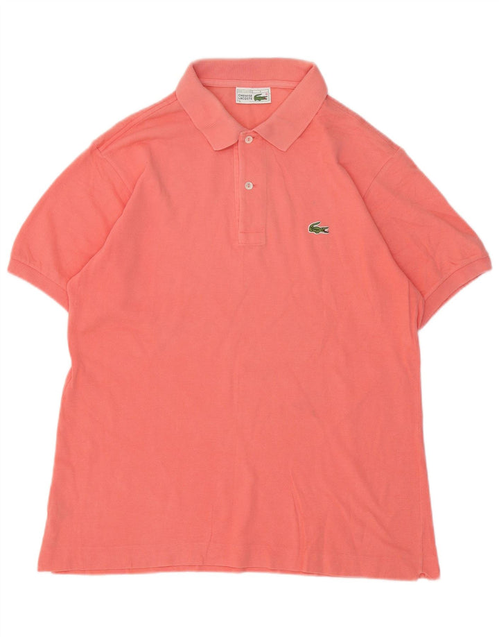 Camisa polo masculina Lacoste tamanho 4 médio algodão rosa