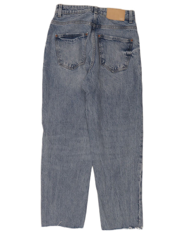 Zara Jeans Cônicos Femininos EU 34 2XS W24 L24 Azul Algodão