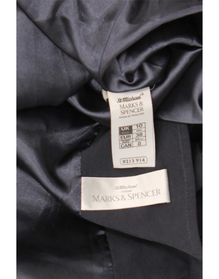 Trench coat feminino grande Marks & Spencer Reino Unido 10 pequeno modal azul marinho
