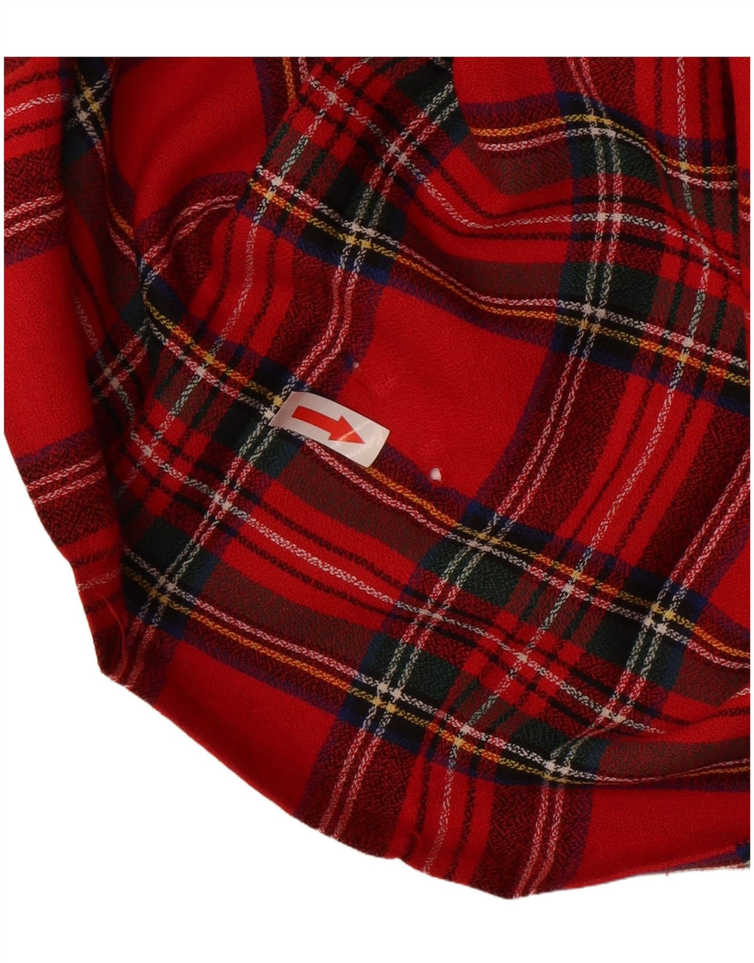 Saia plissada feminina vintage IT 42 médio W30 poliéster xadrez vermelho