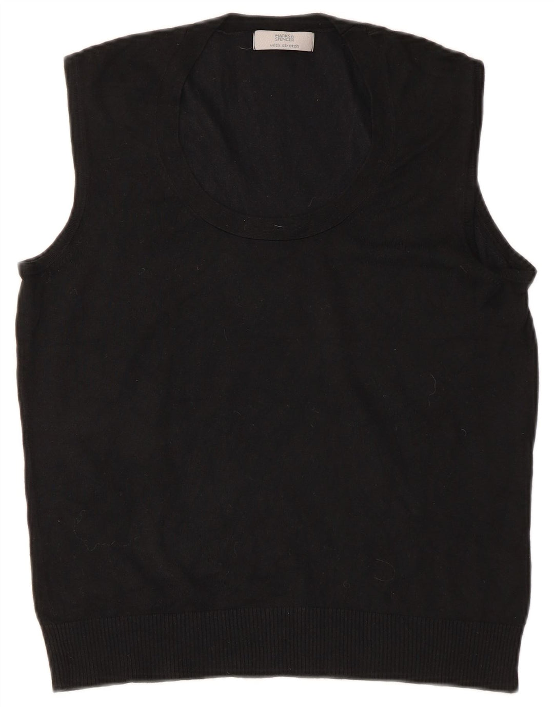 Regata feminina Marks & Spencer com colete Reino Unido 16 grande viscose preta