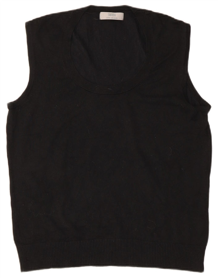Regata feminina Marks & Spencer com colete Reino Unido 16 grande viscose preta