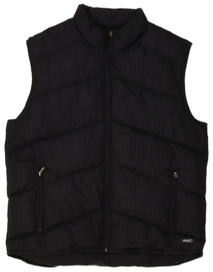FILA Mens Colete Acolchoado UK 40 Grande Poliamida Preta