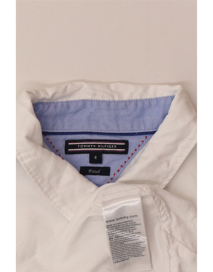 Camisa justa feminina Tommy Hilfiger EUA 8 algodão branco médio
