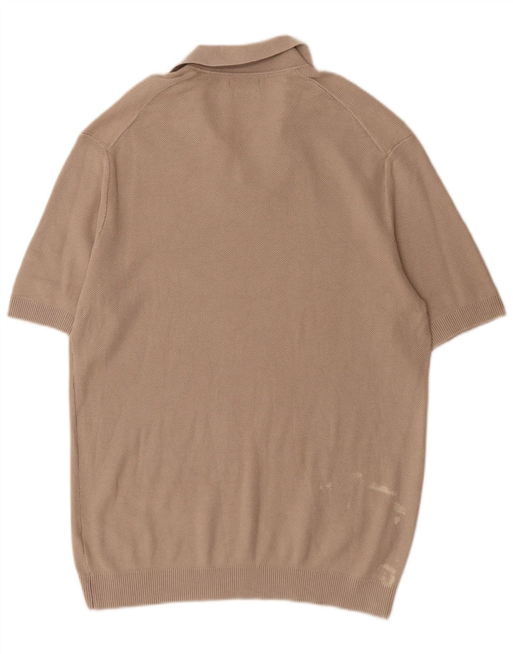 Camisa polo masculina Massimo Dutti grande algodão cinza
